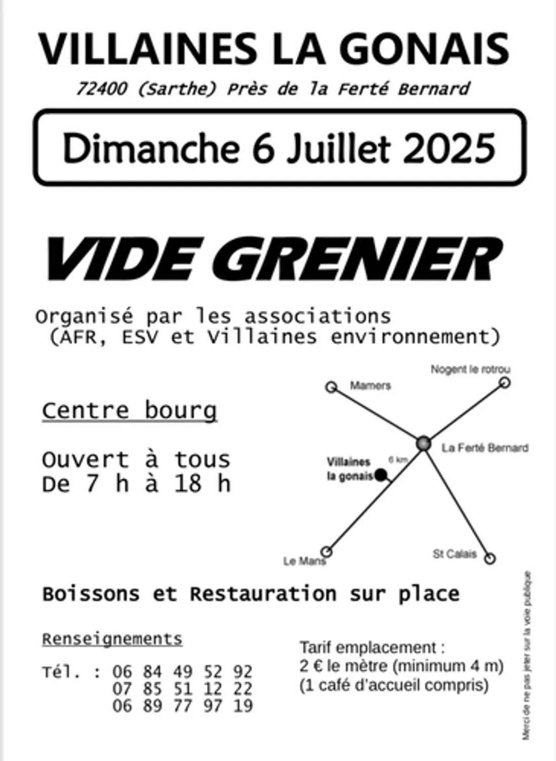 VILLAINES-LA-GONAIS (72) – Vide-greniers