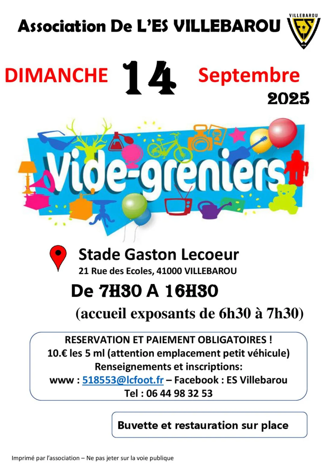 VILLEBAROU (41) - Vide-greniers de l'ESV Foot