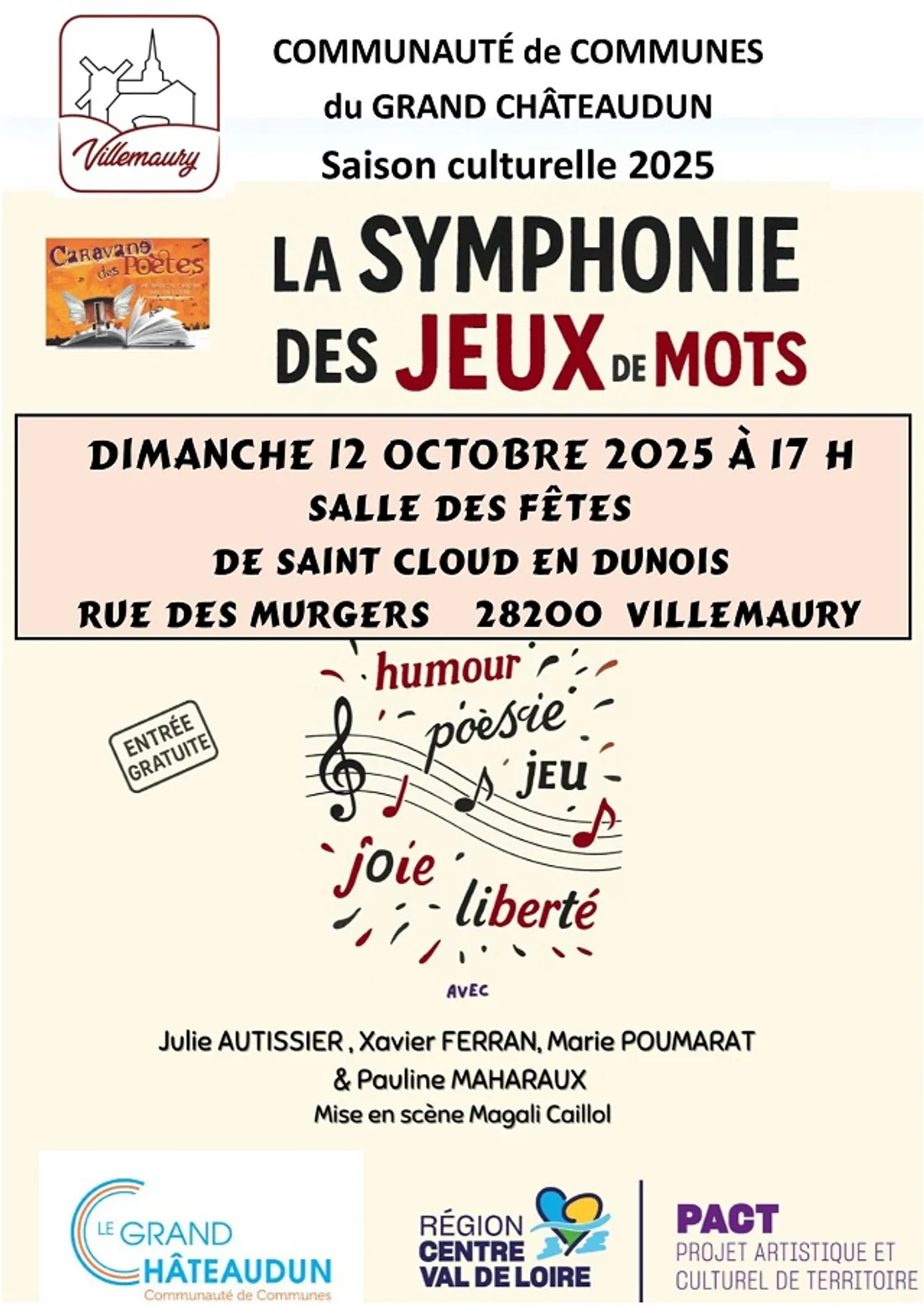 SAINT-CLOUD-EN-DUNOIS - Spectacle : La Symphonie des Jeux de Mots