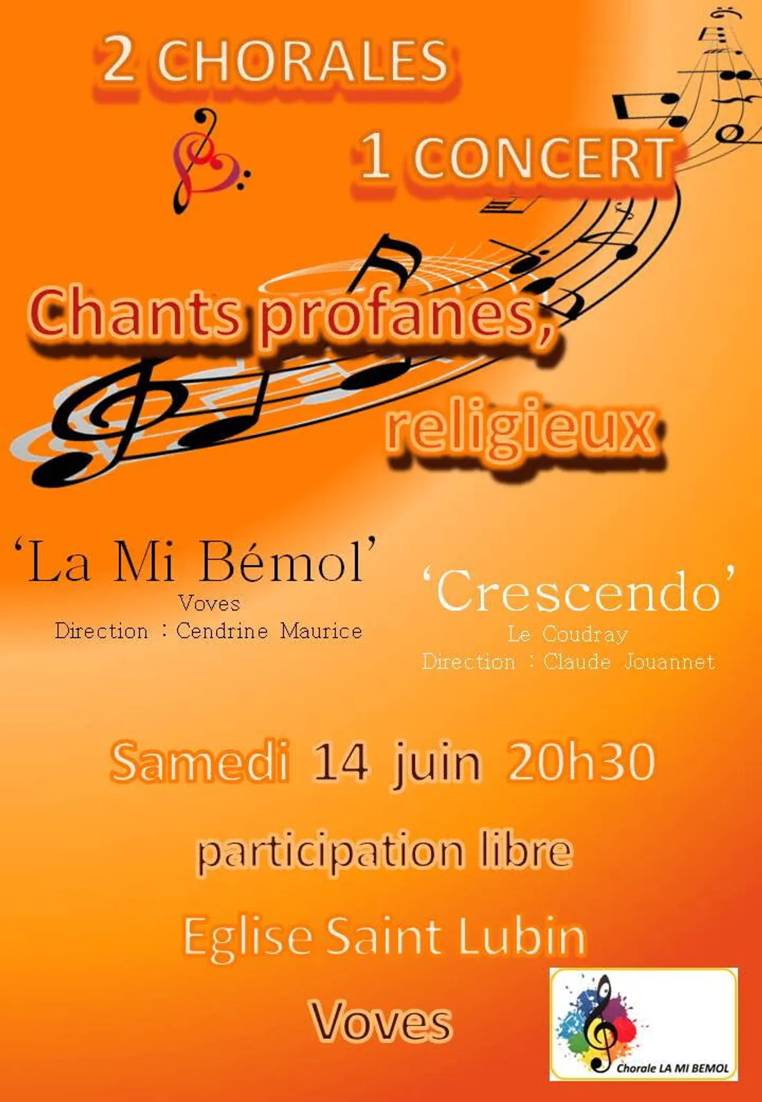 VOVES – Concert des chorales La Bi Bémol et Crescendo
