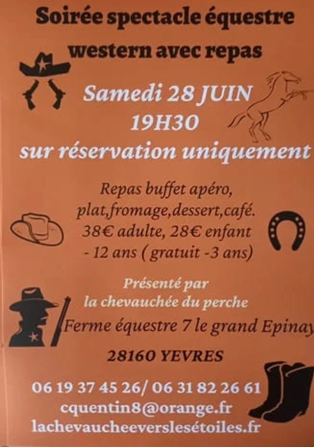 YÈVRES - Spectacle équestre western avec repas
