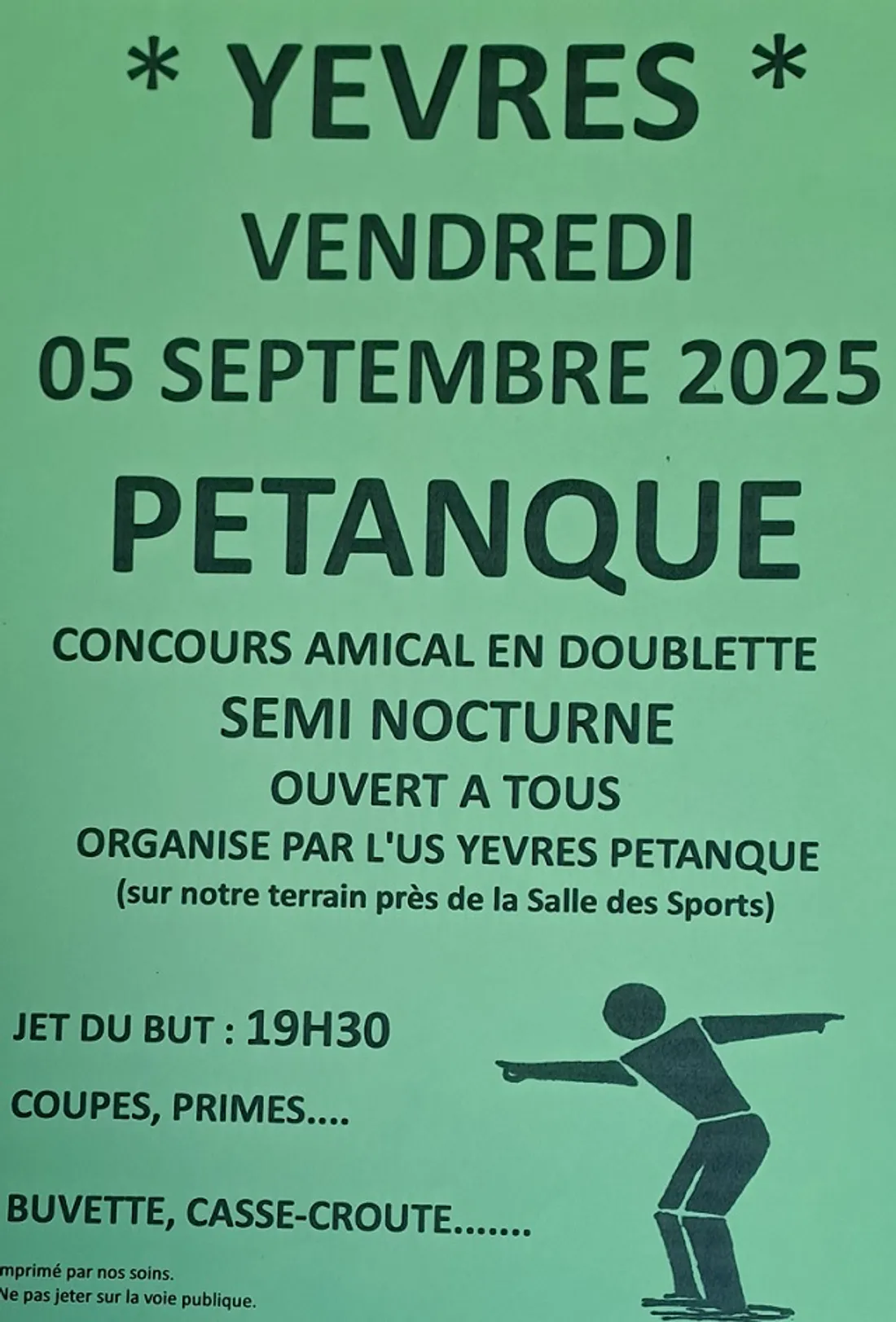 YÈVRES - Concours de pétanque semi-nocturne