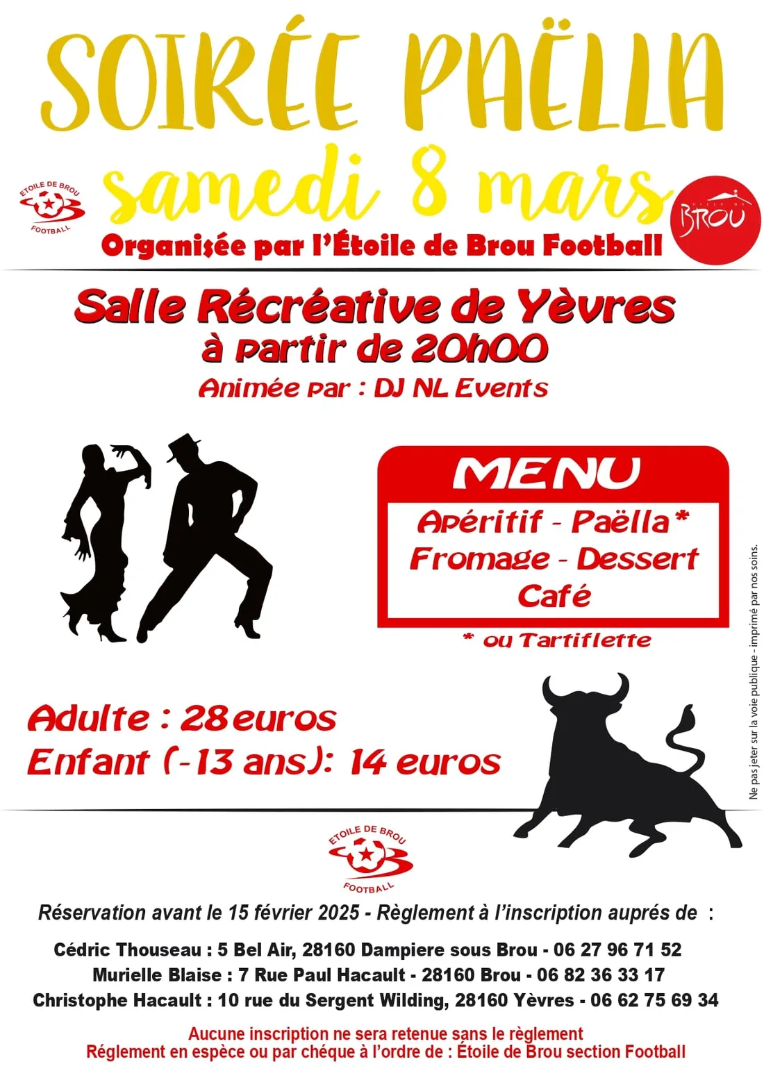 YÈVRES - Soirée paëlla de l’Étoile de Brou Football