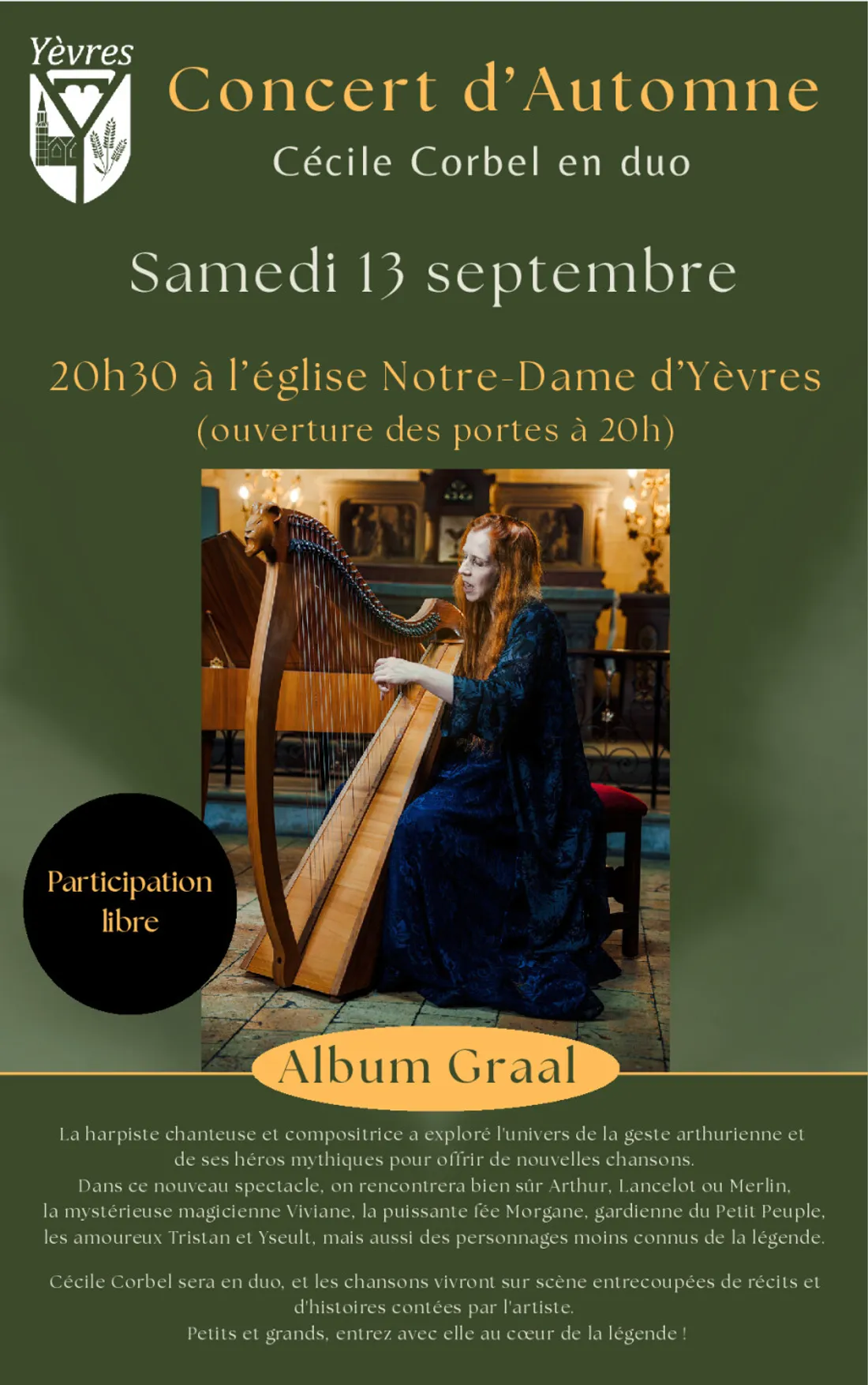YÈVRES - Concert : Cécile Corbel en duo