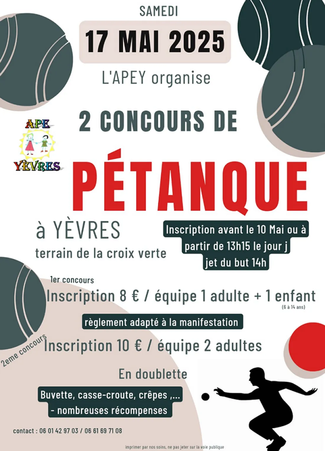 YÈVRES - Concours de pétanque de l'APEY