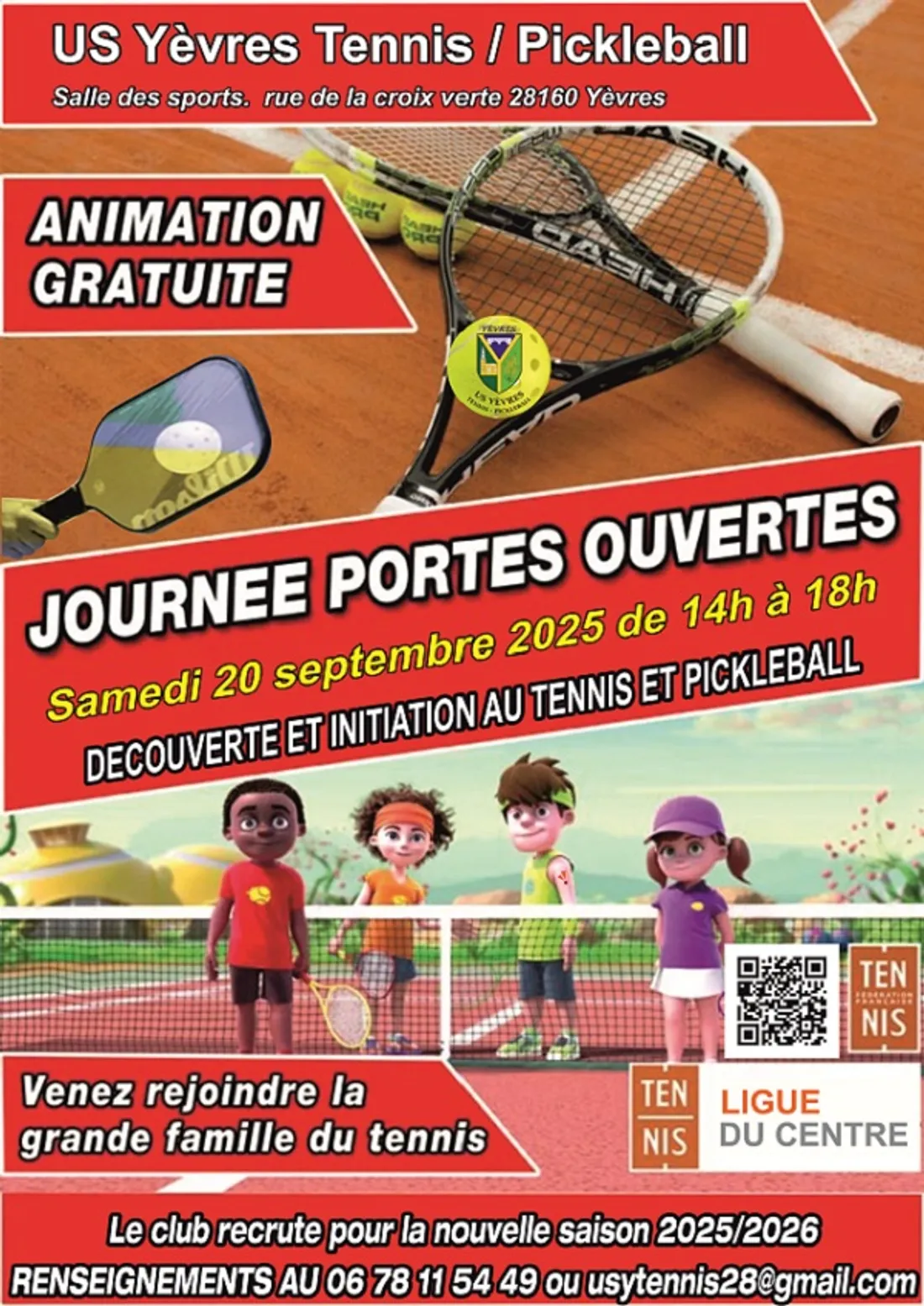 YÈVRES - Portes ouvertes US Yèvres Tennis / Pickleball