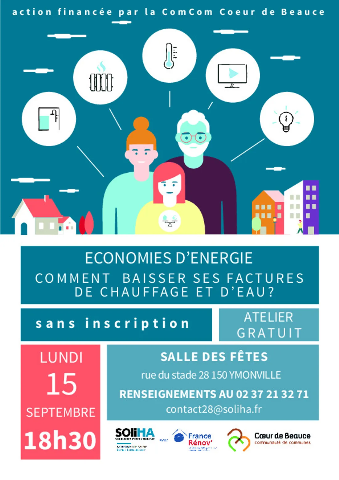 YMONVILLE - Atelier : économie d'énergie, comment baisser ses factures de chauffage et d'eau ?