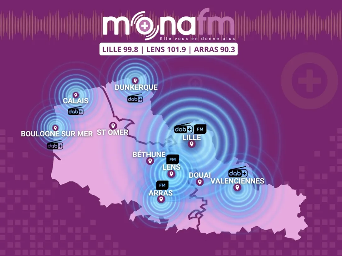 Zone de diffusion de Mona FM