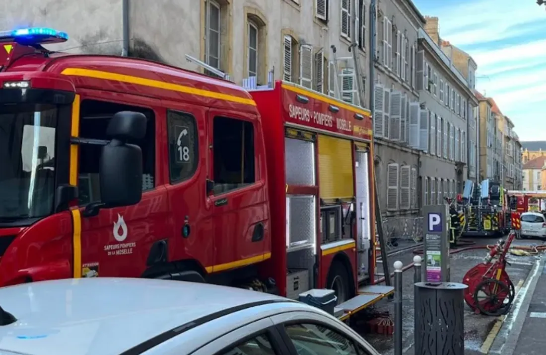 Un incendie à Metz le 26 septembre 2023.