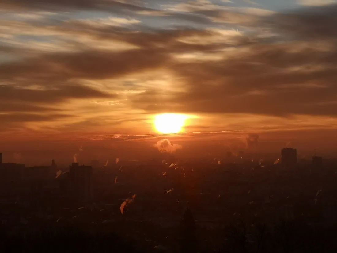 Le levé du soleil sur Nancy