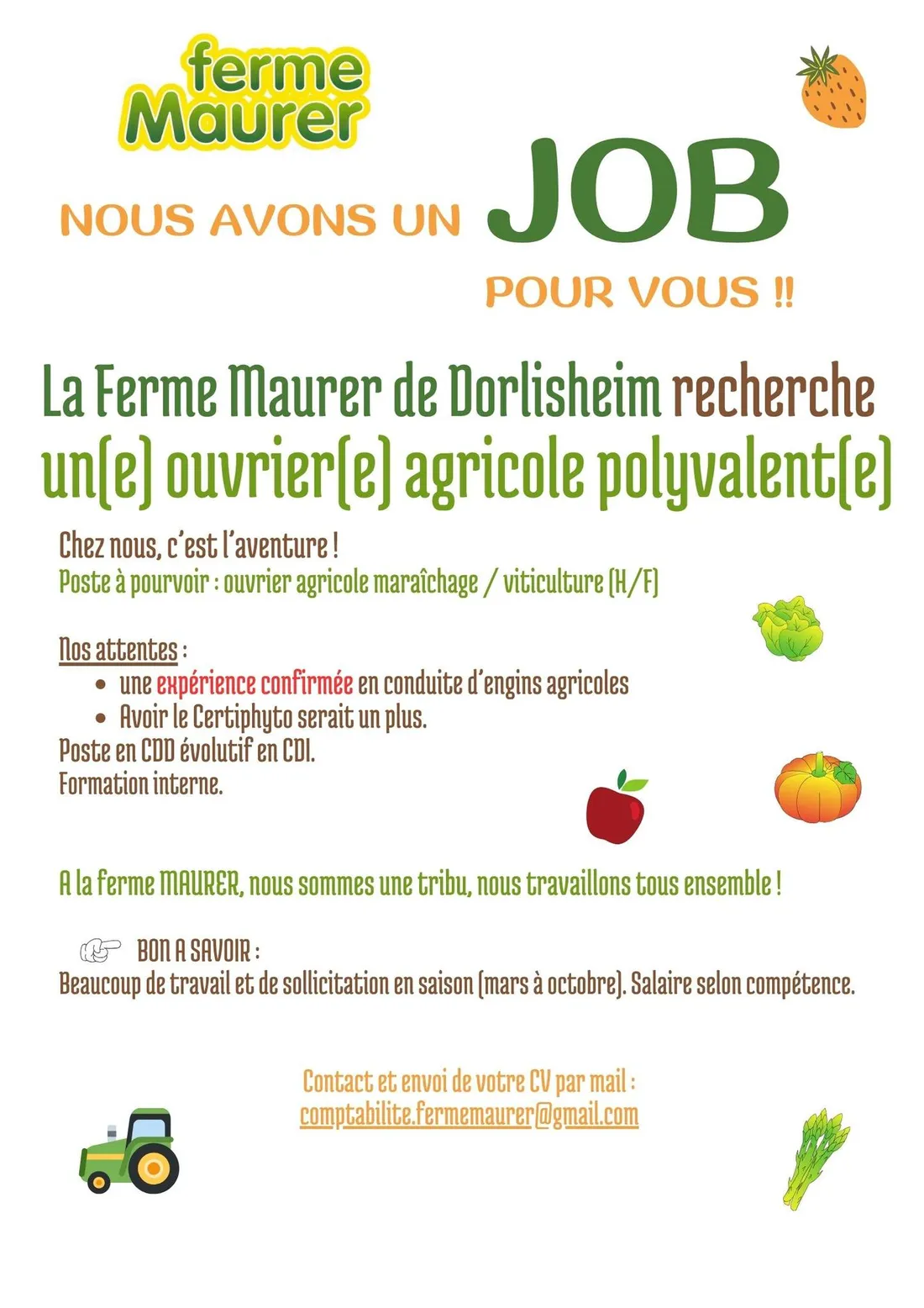 emploi Maurer
