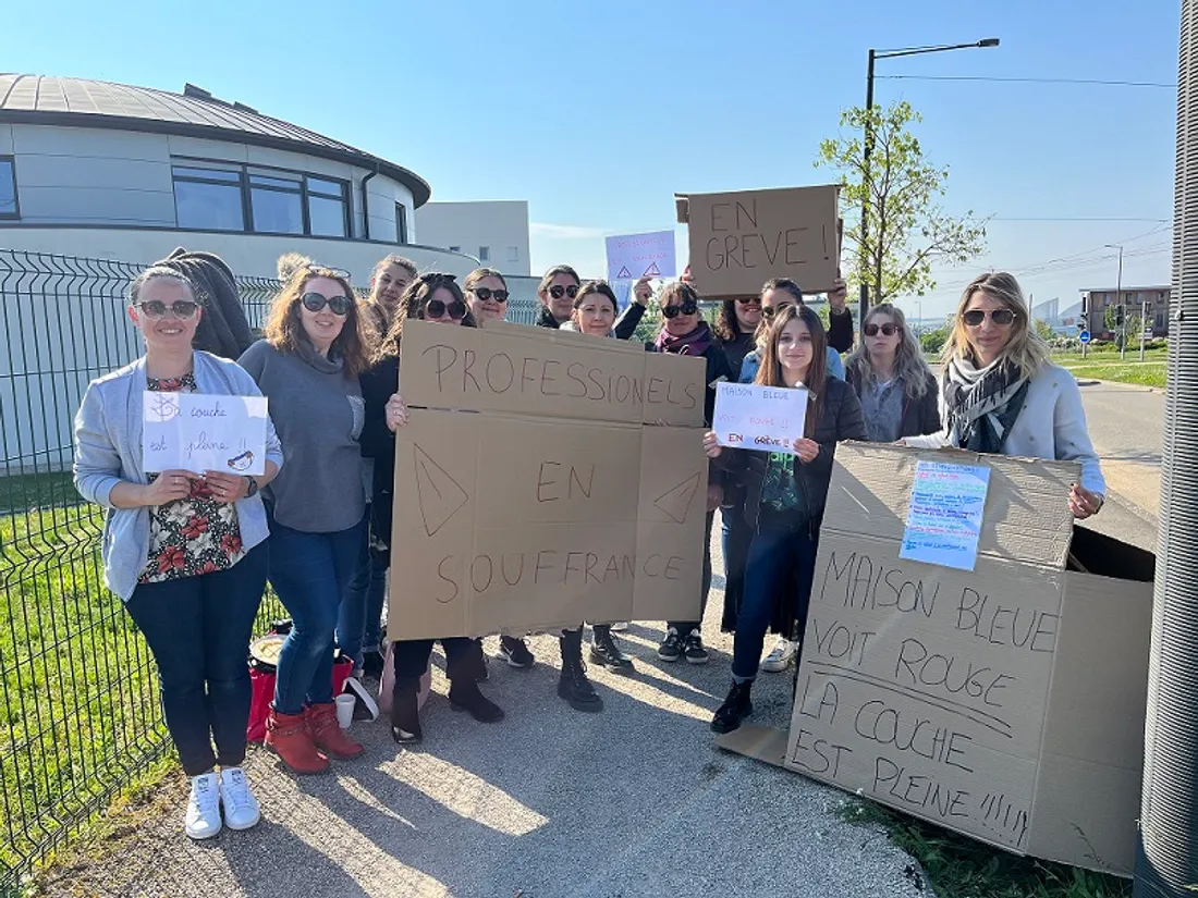 Les salariés des crèches de la société "Maison Bleue" avaient manifesté en mai 2022