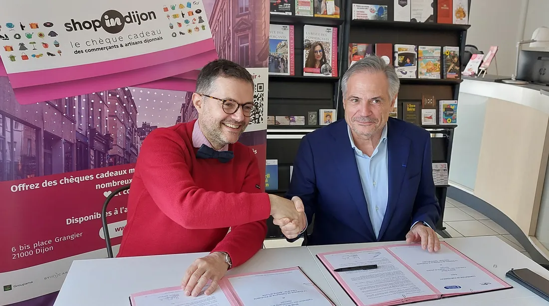 La convention de partenariat 2024 a été signée à l'agence Shop in Dijon, place Grangier.