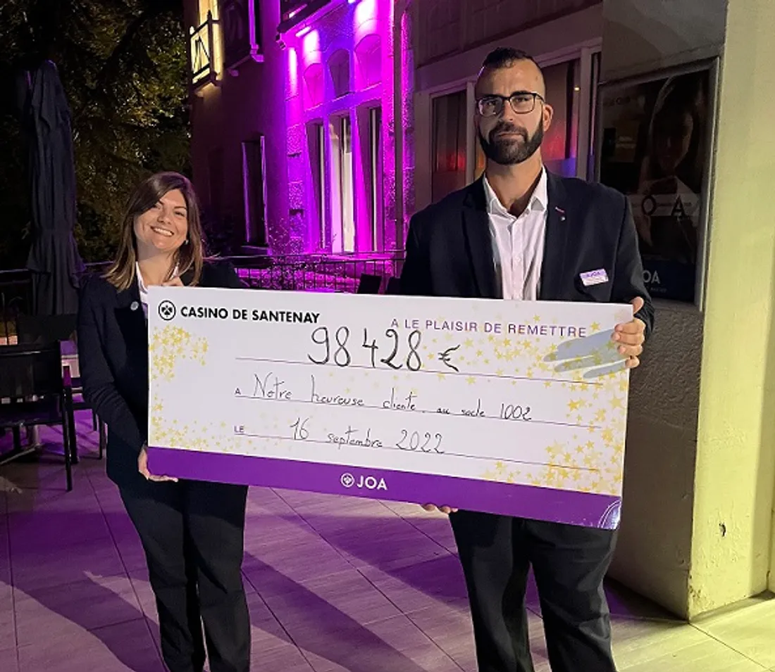 Une heureuse gagnante a remporté samedi au casino de Santenay un jackpot de 98 428 20 euros