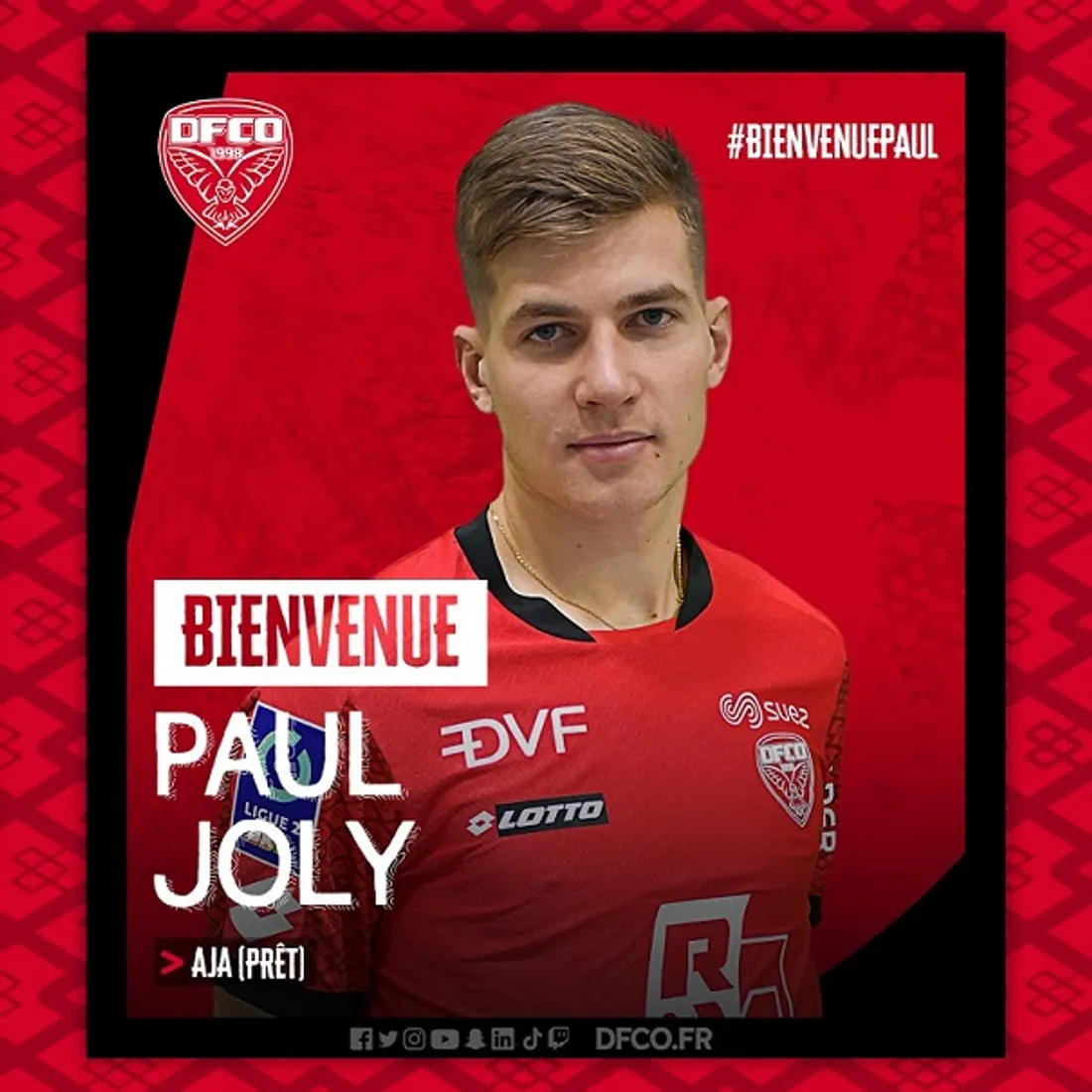 Paul Joly est prêté au DFCO par l’AJ Auxerre