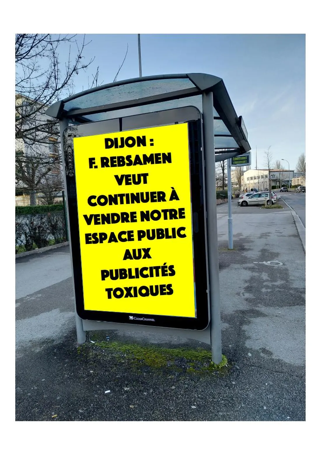 L'association dénonce l'abus de publicité dans les rues de Dijon métropole.