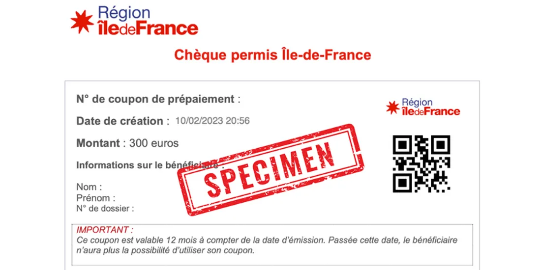 Chèque permis de conduire