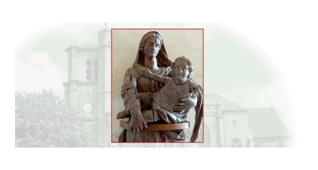 Statue de la vierge à l'enfance à Montjavoult