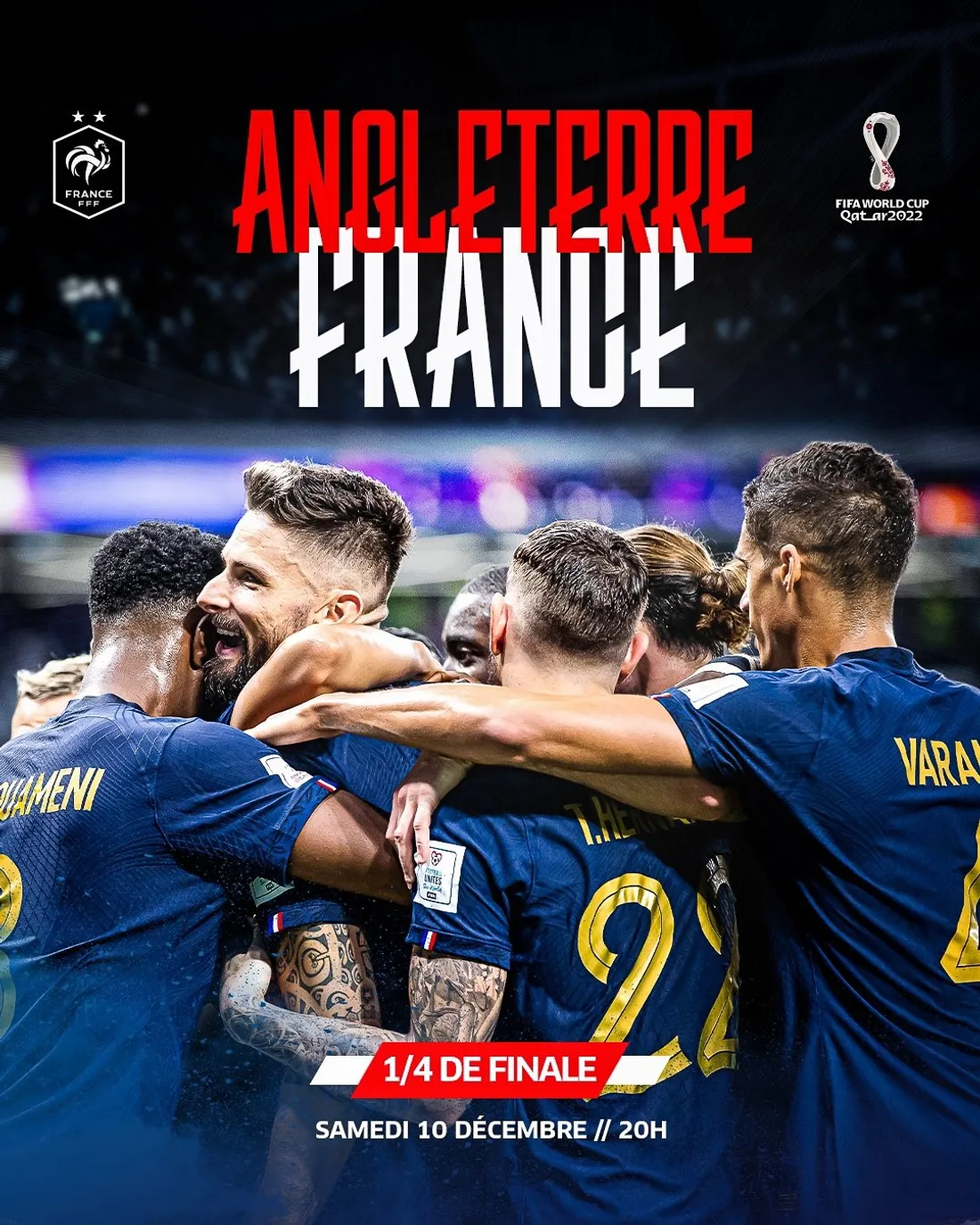 L'Equipe de France face à l'Angleterre