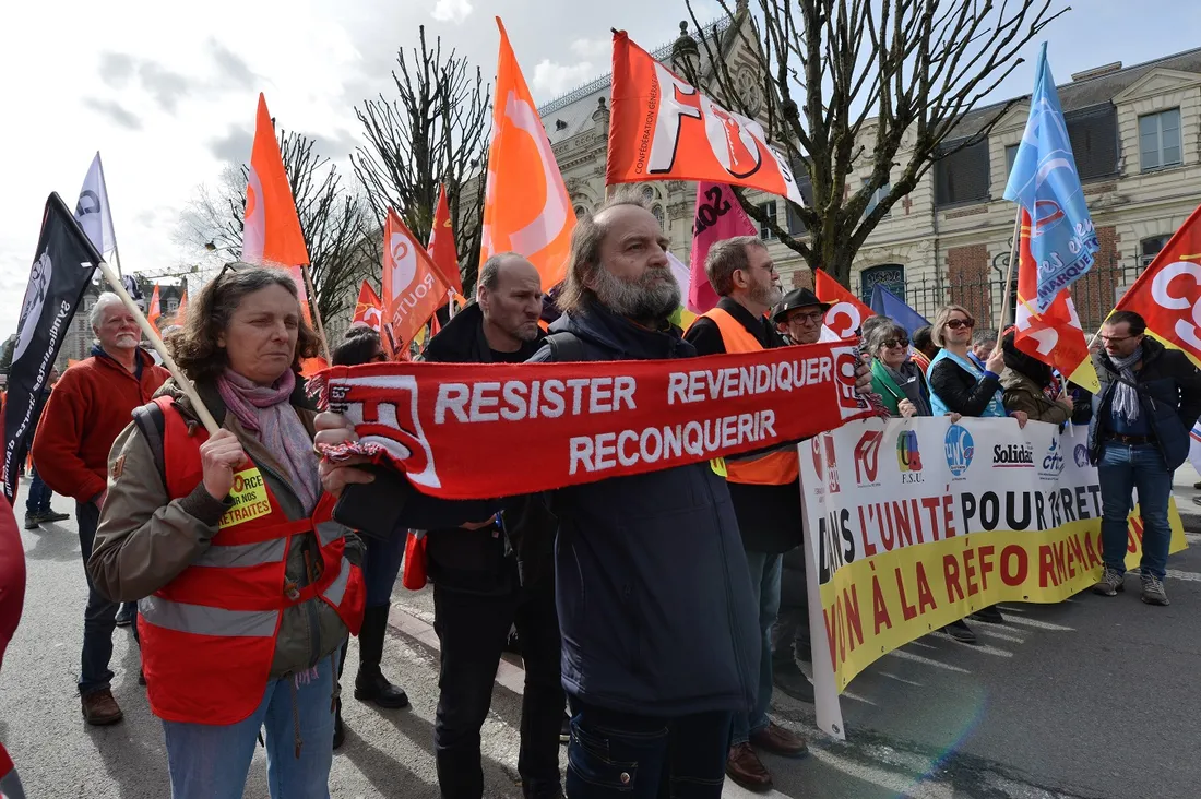Manifestation contre la réforme des retraites à Rennes 