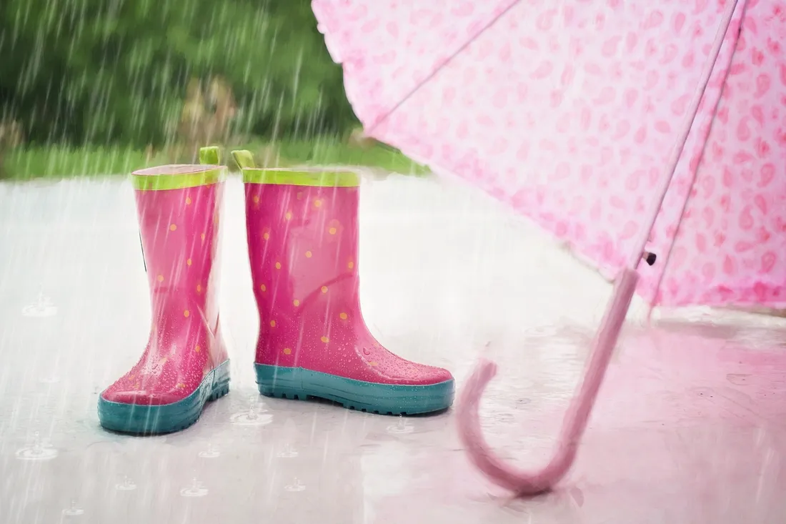 Pluie - bottes et parapluie
