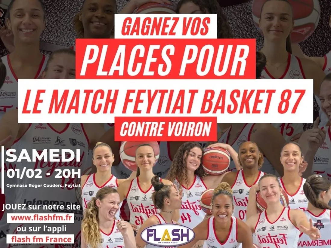 Gagnez vos places avec Flash FM pour le match Feytiat Basket 87 contre Voiron
