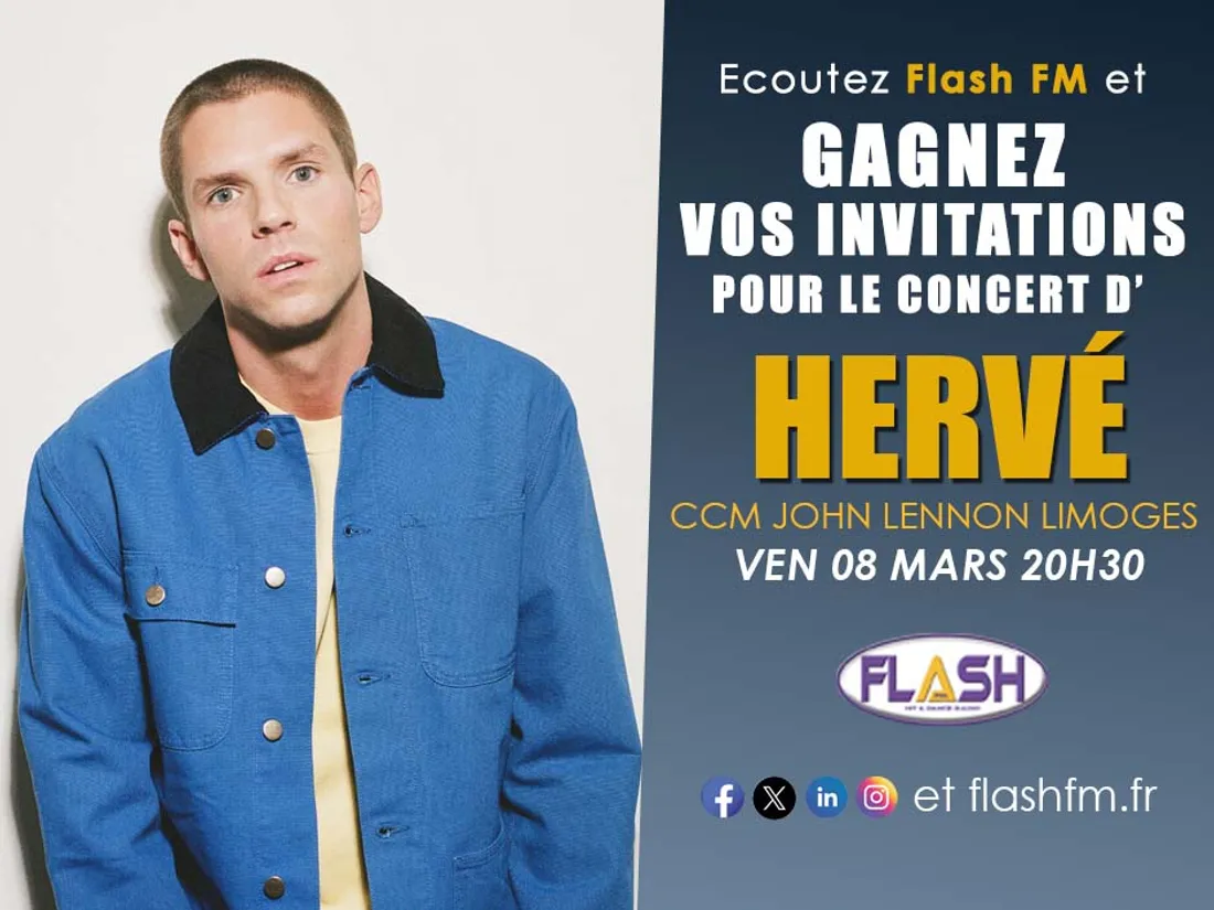 Gagnez vos places pour le concert d'Hervé à Limoges en écoutant Flash FM