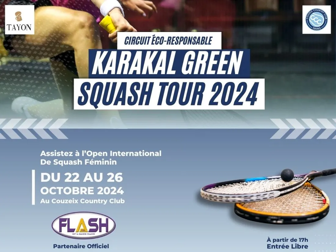 L’Open International de Squash Féminin de Couzeix se déroule du 22 au 26 octobre 2024 à Couzeix