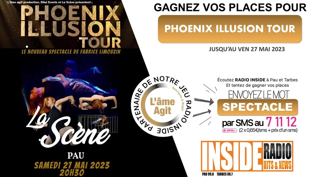  GAGNER VOS PLACES POUR "PHOENIX ILLUSION TOUR" LE TUOT NOUVEAU SPECTACLE DE FABRICE LIMOUZIN