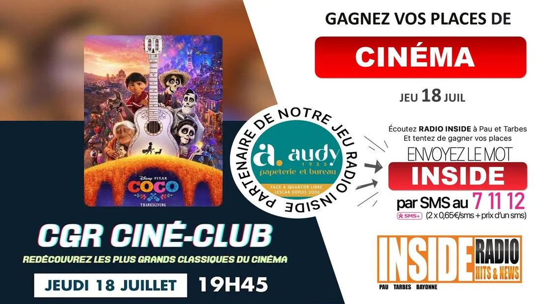 Gagnez vos invitations pour voir Coco au CGR de Lescar à l'occasion du ciné club !