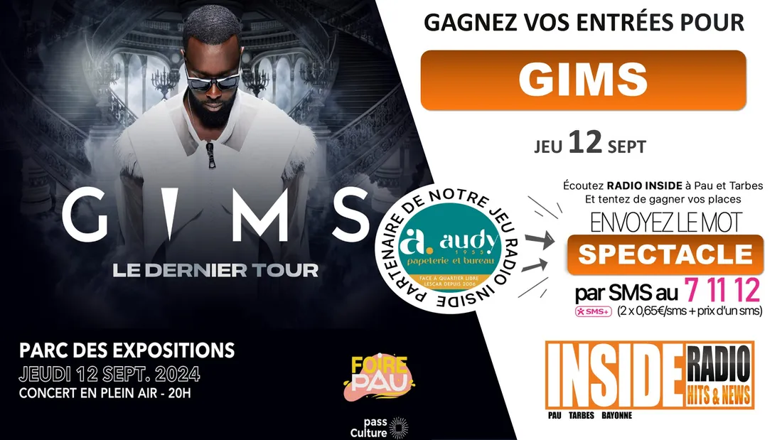 Gagnez vos entrées pour Gims à la Foire de Pau en Septembre ! 