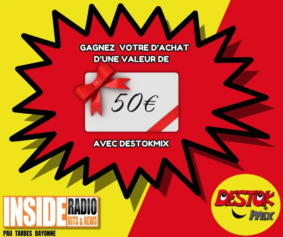 Gagnez votre bon d'achat d'une valeur de 50€ avec notre partenaire Destokmix !