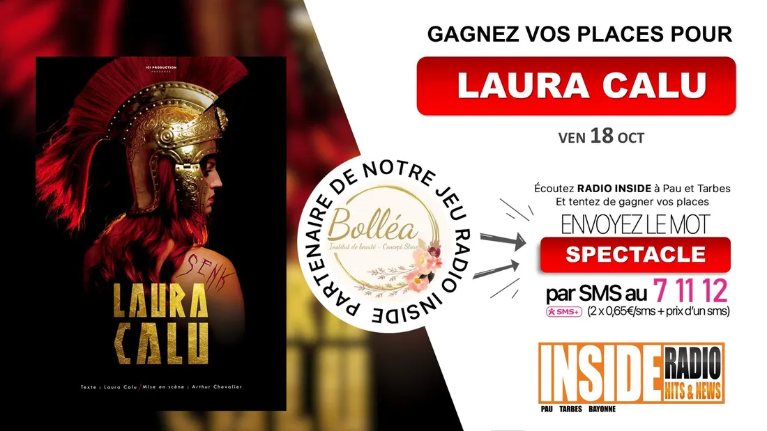 Spectacle de Laura Calu prévu ce soir au Palais Beaumont ! 