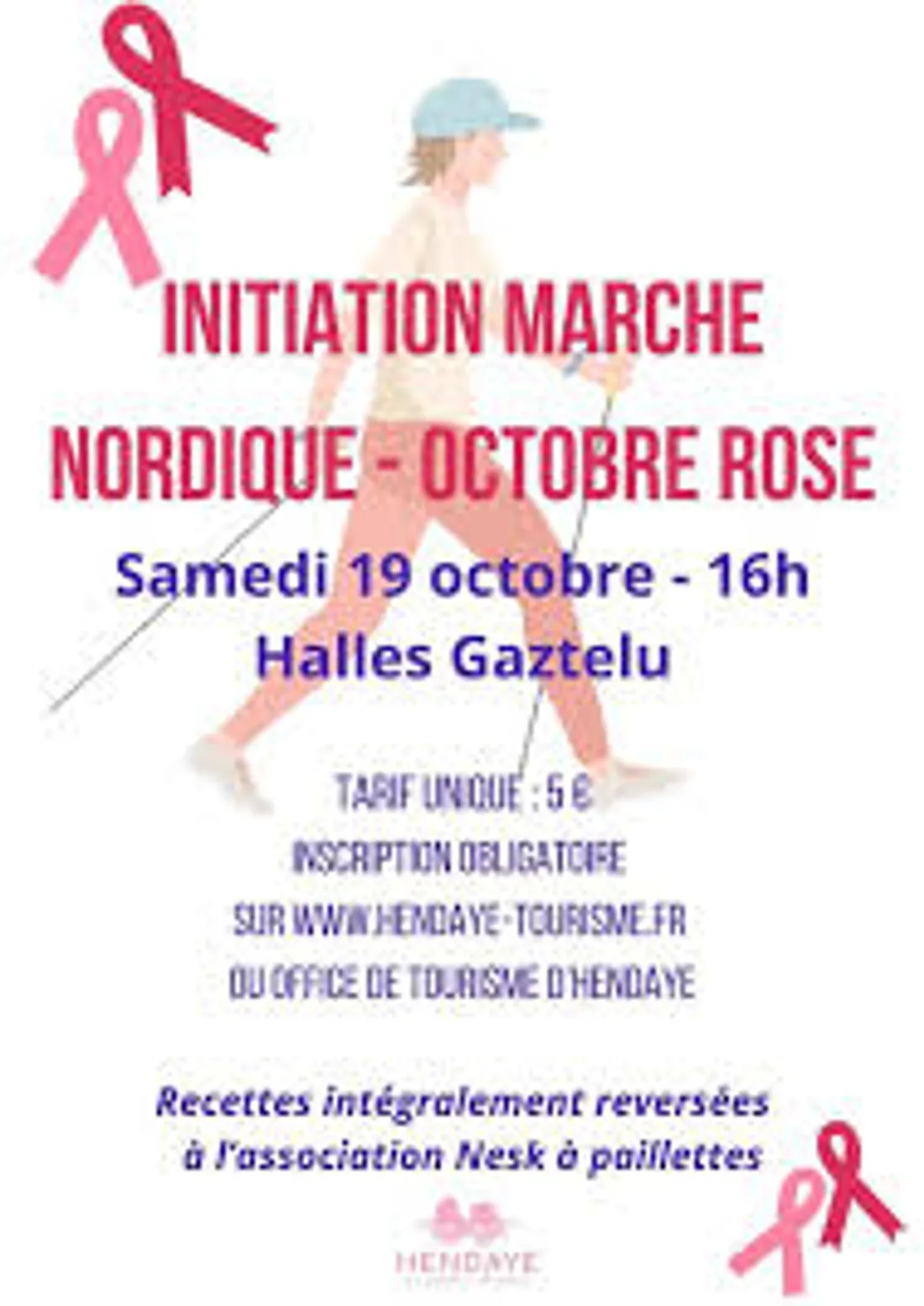 Octobre Rose 2024 - Initiation marche nordique à HENDAYE