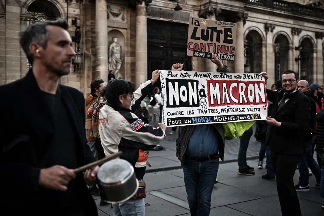 Manifestation hier à Bordeaux lors de l'allocution d'Emmanuel Macron.