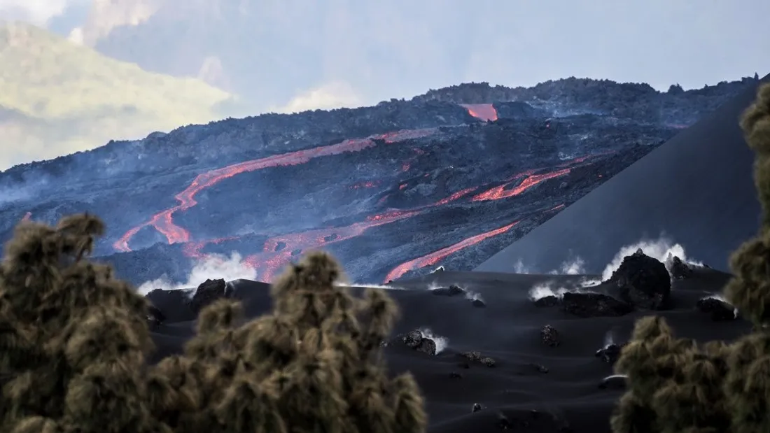 Le volcan Cumbre Vieja de l'île espagnole de La Palma, dans l'archipel des Canaries.