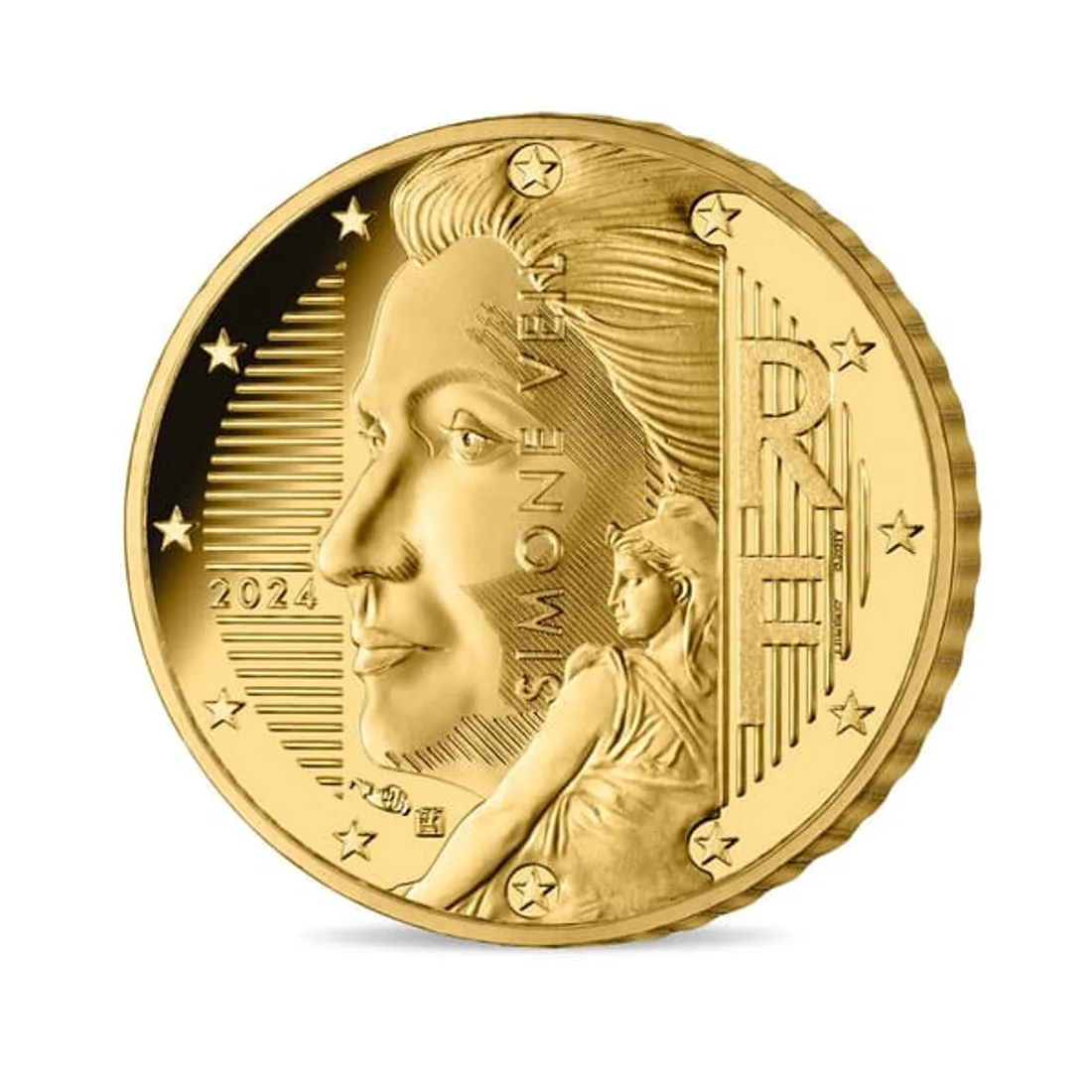 Portrait de Simone Veil sur les nouvelles pièces de 10 centimes