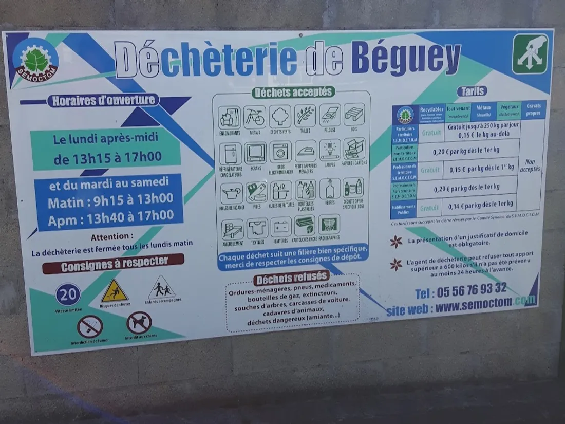 La déchetterie de Beguey est fermée jusqu'à nouvel ordre