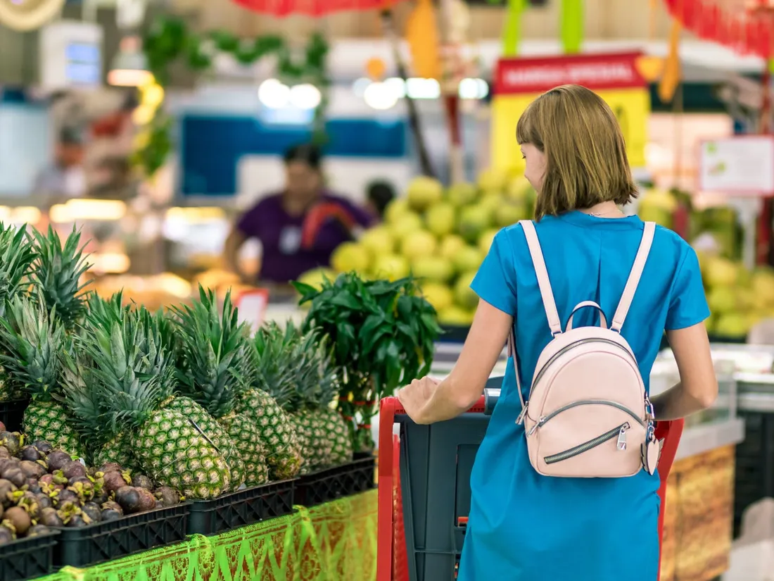 Des courses dans un hypermarché