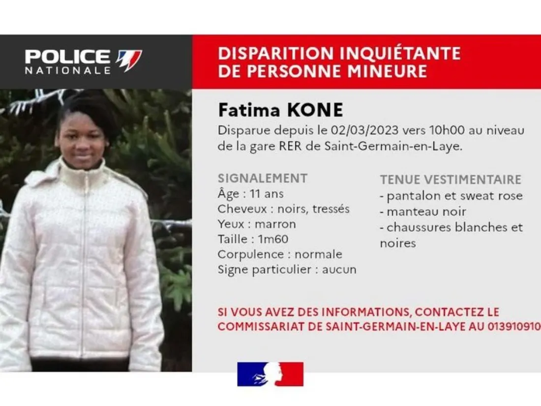 Disparition inquiétante d’une adolescente de 11 ans à Saint-Germain-en-Laye
