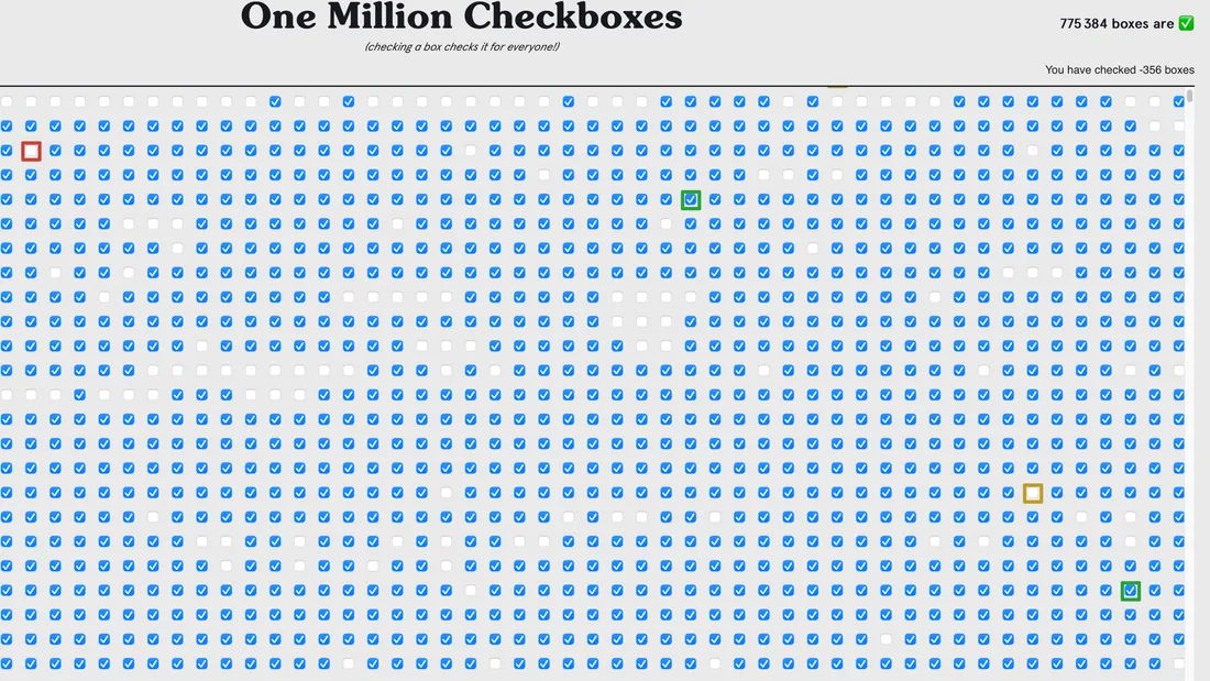L’Actu Gaming : c’est la guerre sur One million checkboxes
