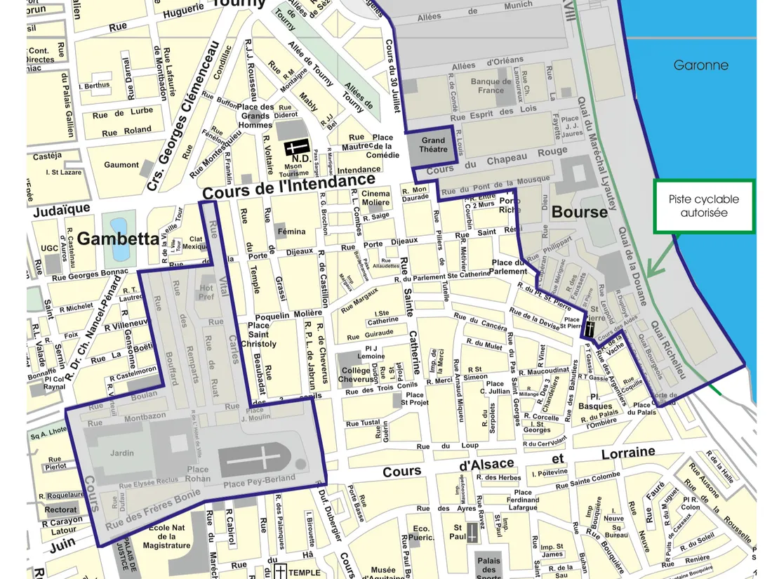 Les zones de restrictions pour la visite de Charles III à Bordeaux