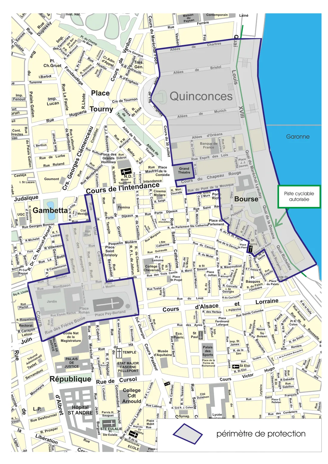 Les zones de restrictions pour la visite de Charles III à Bordeaux