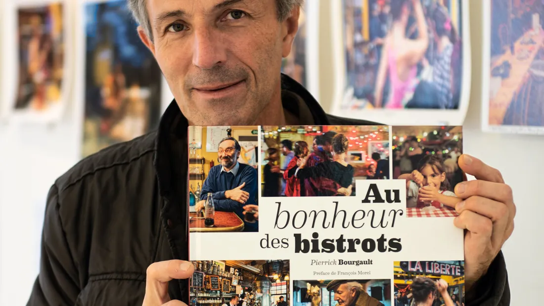 L'auteur Pierrick Bourgault et son livre "Au bonheur des bistrots"