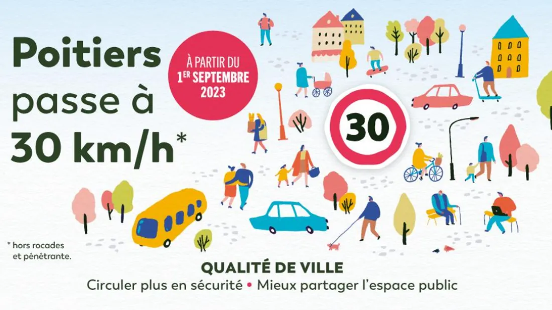 La vitesse maximale passe à 30km/h à Poitiers.