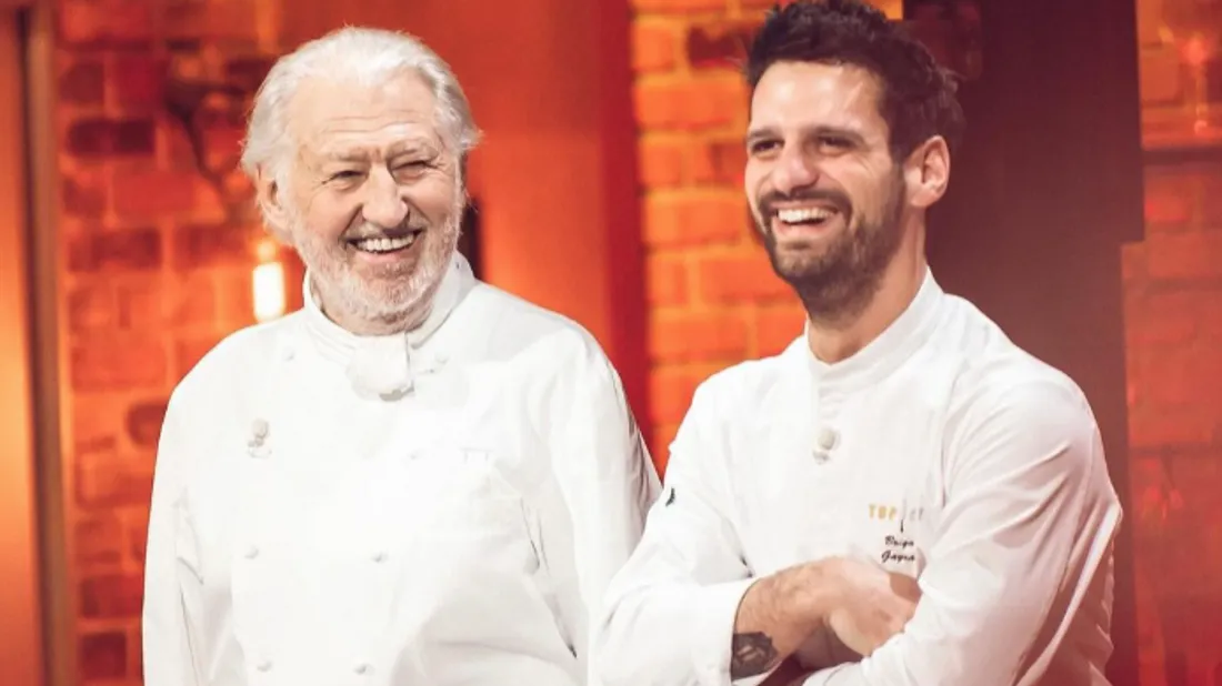 Clotaire aux côtés du chef Pierre Gagnaire.