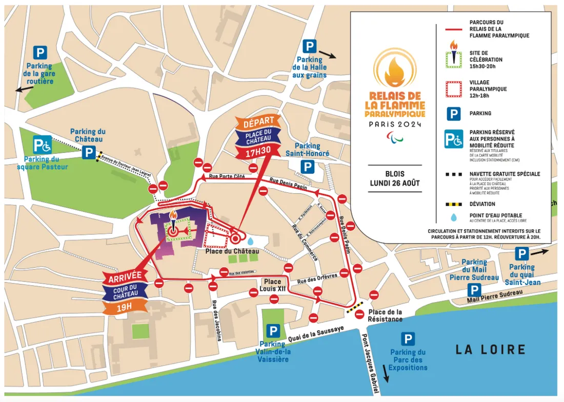 Le parcours de la flamme paralympique.