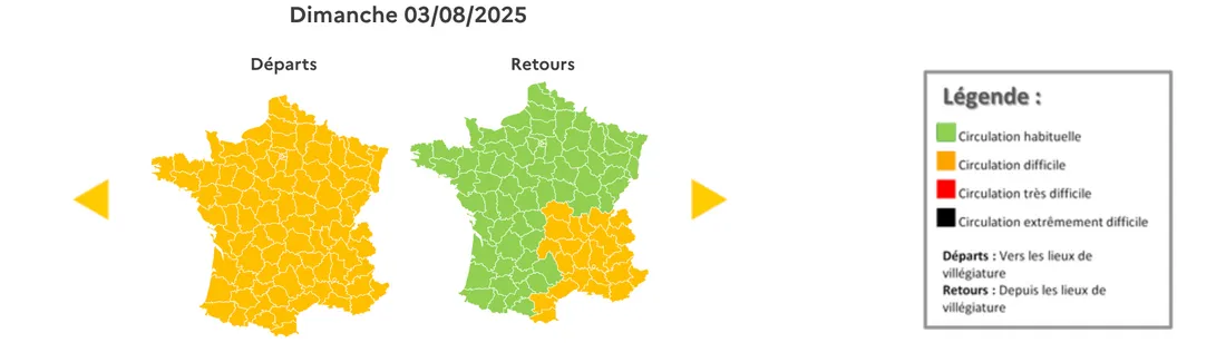 Trafic dimanche 3 août
