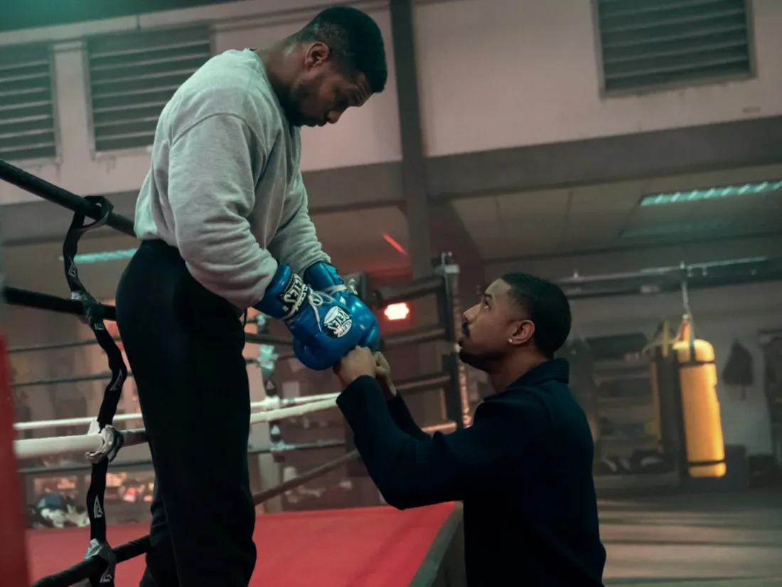 Jonathan Majors et Michael B. Jordan dans "Creed III".
