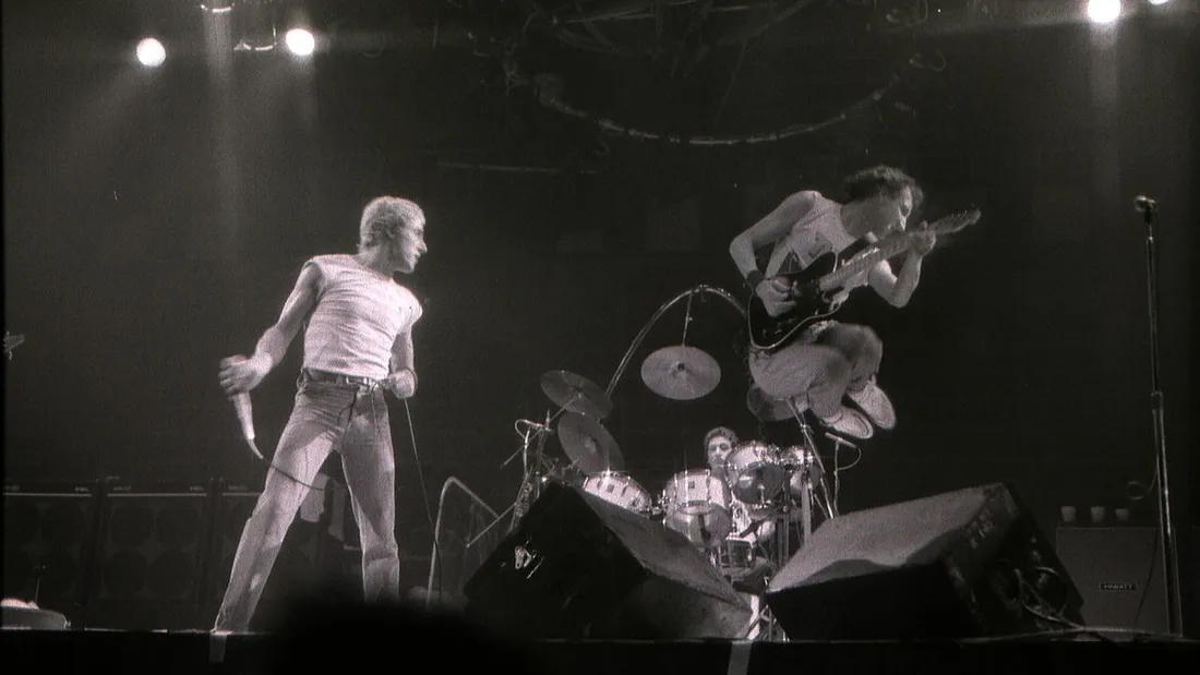 Roger Daltrey et Pete Townshend de The Who en concert en 1980.
